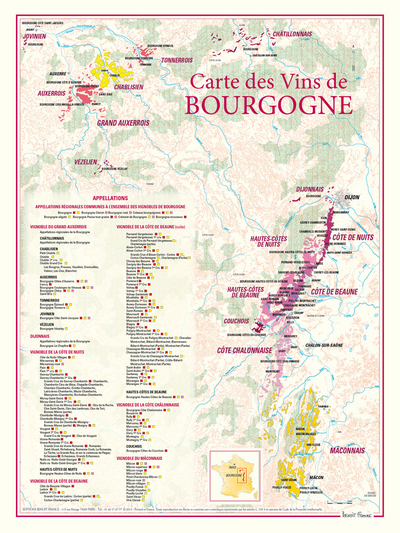 CARTE DES VINS DE BOURGOGNE