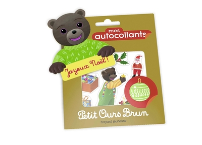 MES AUTOCOLLANTS PETIT OURS BRUN - JOYEUX NOEL !