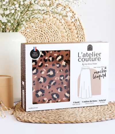 COFFRET L´ATELIER DE COUTURE : JUPE MOKA LEOPARD