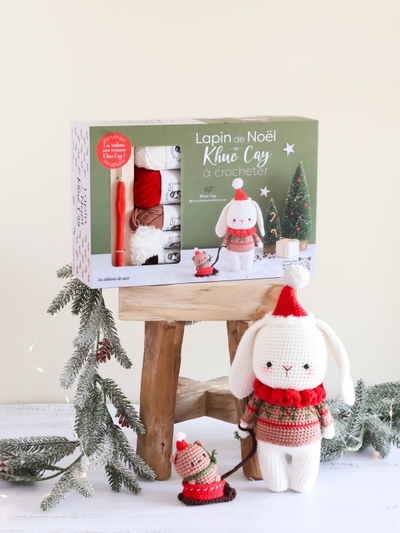 COFFRET LAPIN DE NOEL DE KHUC CAY A CROCHETER