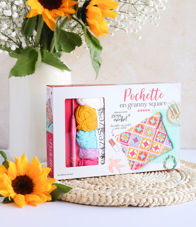 COFFRET POCHETTE EN GRANNY SQUARE