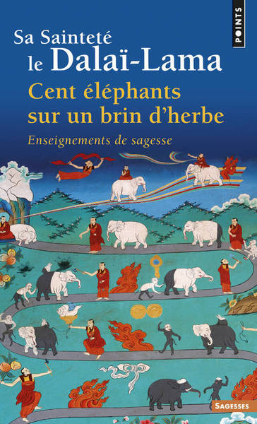 CENT ELEPHANTS SUR BRIN D'HERBE