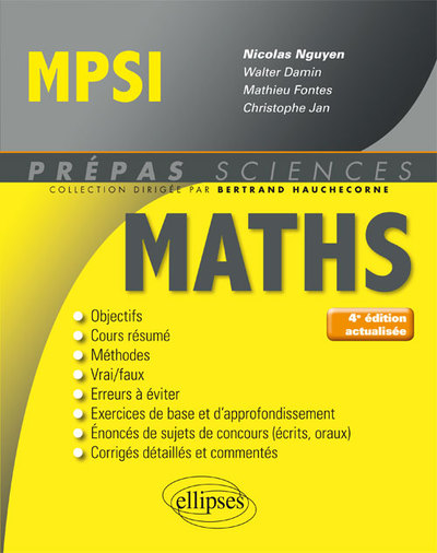 MATHEMATIQUES MPSI 4EME EDITION ACTUALISEE