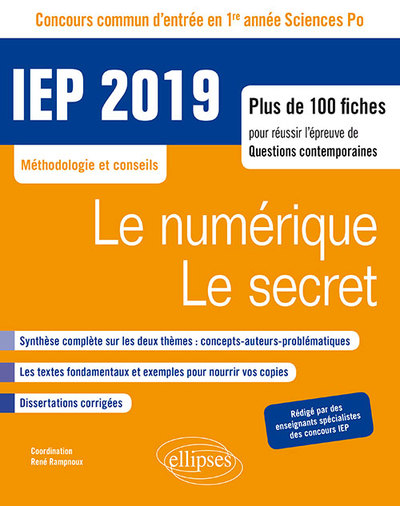 CONCOURS IEP 2019 PLUS DE 100 FICHES POUR REUSSIR L´EPREUVE DE QUESTIONS CO
