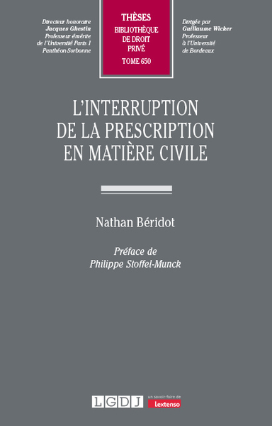 L´INTERRUPTION DE LA PRESCRIPTION EN MATIERE CIVILE - VOL650