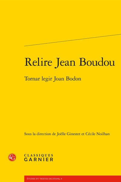 RELIRE JEAN BOUDOU - TORNAR LEGIR JOAN BODON