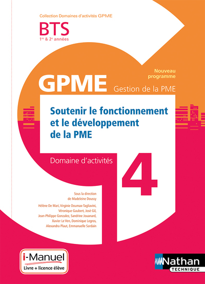 SOUTENIR FONCT. DEVELOP. DE LA PME BTS GESTION PME 1E/2E ANNEES (DOM ACT GP