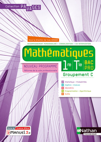 MATHEMATIQUES 1RE/TERM BAC PRO - GROUPEMENT C (MANUEL) - (PAVAGES) - LIVRE 