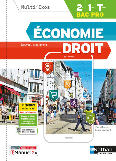 ECONOMIE DROIT 2EME/1ERE/TERM BAC PRO (MULTI´EXOS) LIVRE + LICENCE ELEVE - 