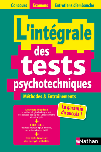 INTEGRALE DES TESTS PSYCHOTECHNIQUES (L´) - CONCOURS 2021/2022 (CONCOURS EXAMENS ENTRETIENS D´EMBAUCHE)