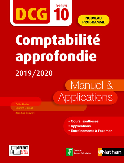 COMPTABILITE APPROFONDIE 2019/2020 - DCG - EPREUVE 10 - MANUEL ET APPLICATI
