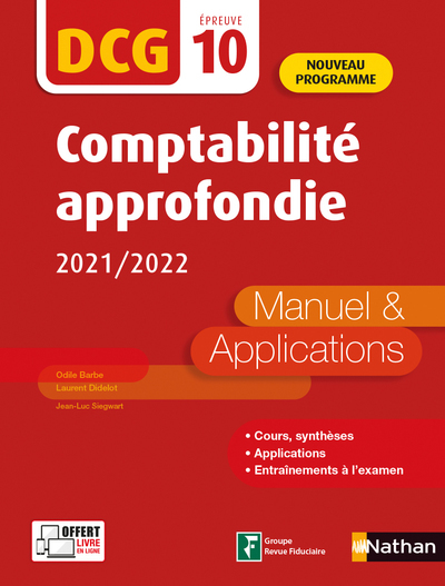 COMPTABILITE APPROFONDIE 2020/2021 - DCG - EPREUVE 10 - MANUEL ET APPLICATI