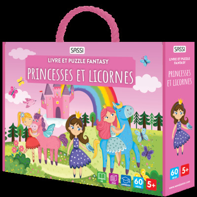 LIVRE ET PUZZLE FANTASY - PRINCESSES ET LICORNES