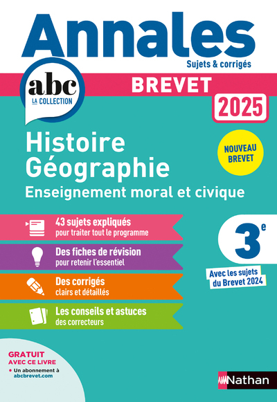 ANNALES BREVET HISTOIRE GEOGRAPHIE ENSEIGNEMENT MORAL ET CIVIQUE 2025 - CORRIGE