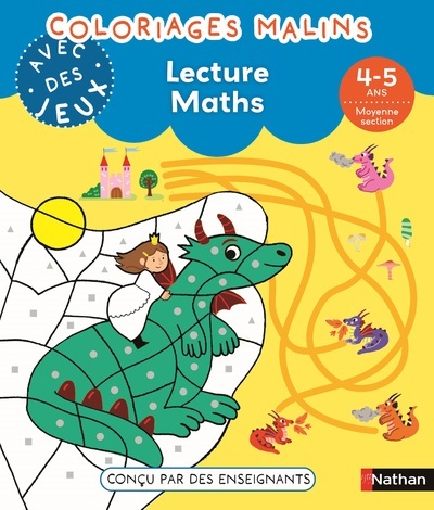 COLORIAGES MALINS AVEC DES JEUX - LECTURE MATHS 4-5 ANS MS