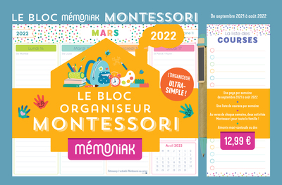 BLOC ORGANISEUR MEMONIAK SPECIAL MONTESSORI 2021-2022