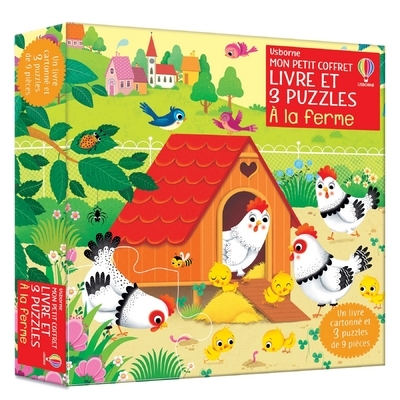 A LA FERME - MON PETIT COFFRET LIVRE ET 3 PUZZLES