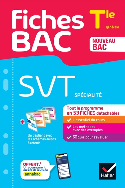 FICHES BAC SVT TLE (SPECIALITE) - BAC 2024 - TOUT LE PROGRAMME EN FICHES DE REVISION DETACHABLES