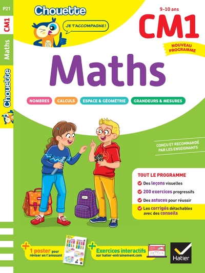 MATHS CM1 - CAHIER DE SOUTIEN NOUVEAU PROGRAMME - LECONS ET EXERCICES CORRIGES