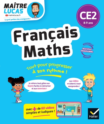 FRANCAIS ET MATHS CE2 - NOUVEAU PROGRAMME - CAHIER DE SOUTIEN AVEC DES VIDEOS - LECONS ET EXERCICES