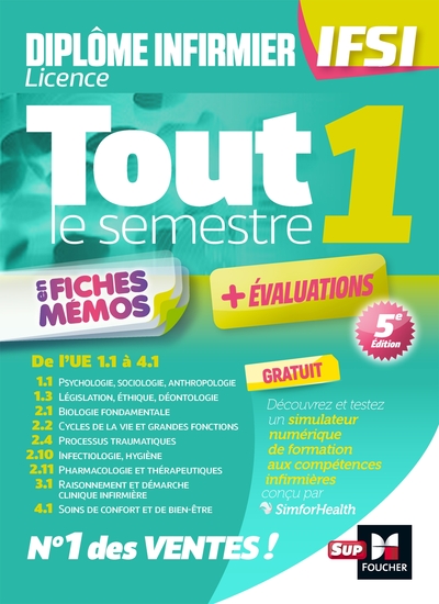 TOUT LE SEMESTRE 1 EN FICHES MEMOS - DEI IFSI - REVISION ET ENTRAINEMENT