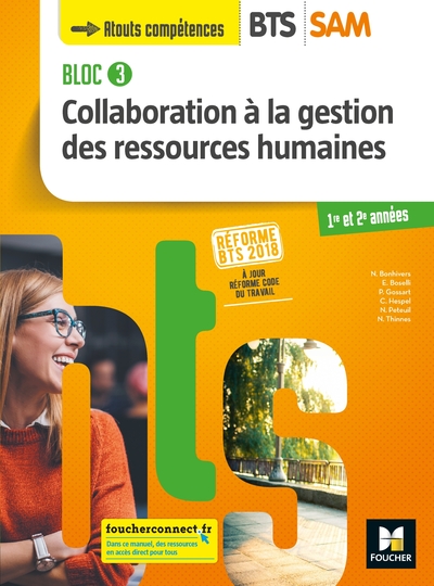 BLOC 3 - COLLABORATION A LA GRH - BTS SAM 1RE ET 2E ANNEES - ED. 2018 - LIV