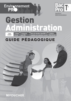 ENVIRONNEMENT PRO GESTION ADMINISTRATION TLE BAC PRO GUIDE PEDAGOGIQUE