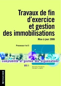 TRAVAUX DE FIN D'EXERCICE DES IMMOBILISATIONS