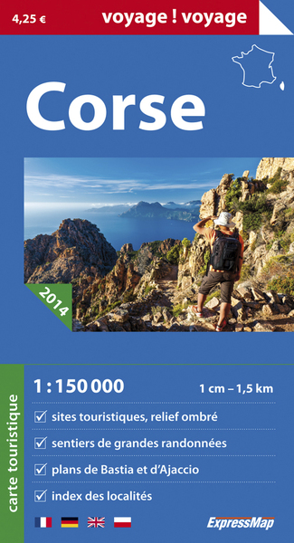 CORSE  1/150.000 (CARTE PAPIER) VOYAGE! VOYAGE