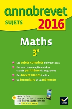 ANNALES ANNABREVET 2016 MATHS 3E