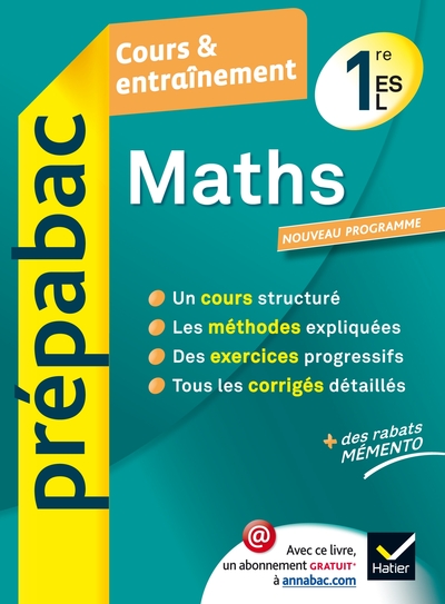 MATHS 1RE ES, L - PREPABAC COURS & ENTRAINEMENT