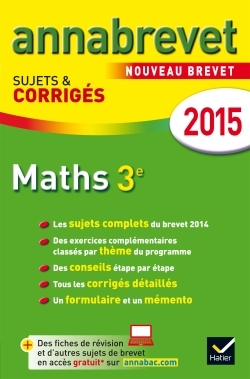 ANNALES ANNABREVET 2015 MATHS 3E CORRIGES