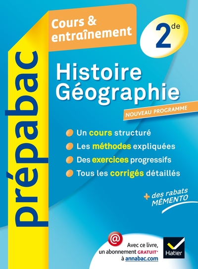 HISTOIRE-GEOGRAPHIE 2DE - PREPABAC COURS & ENTRAINEMENT