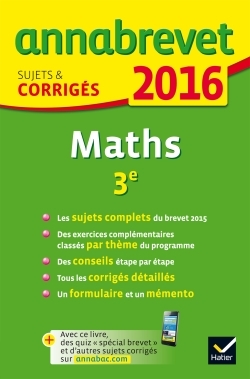 ANNALES ANNABREVET 2016 MATHS 3E