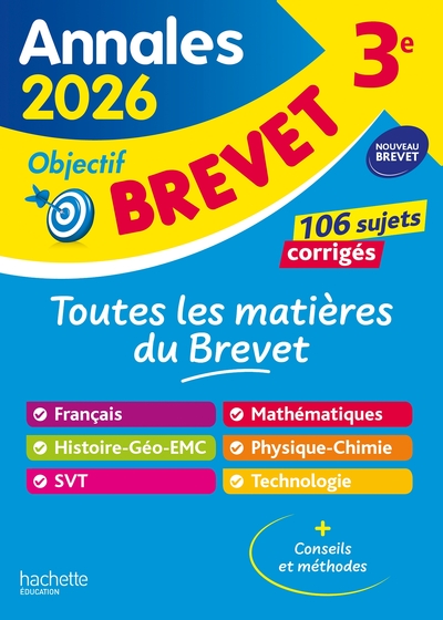 ANNALES BREVET 2026 - TOUT-EN-UN 3E - SUJETS ET CORRIGES
