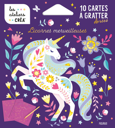 10 CARTES A GRATTER - LICORNES MERVEILLEUSES