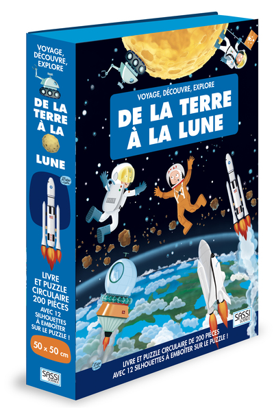 DE LA TERRE A LA LUNE - VOYAGE DECOUVRE EXPLORE - LIVRE PUZZLE