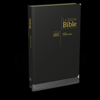 BIBLE NEG GROS CARACTERES : FIBROCUIR, TRANCHES OR, ONGLETS DECOUPES