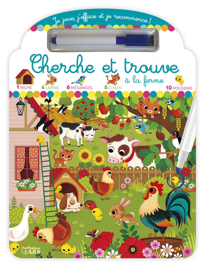 CHERCHE ET TROUVE A LA FERME - JE JOUE J EFFACE