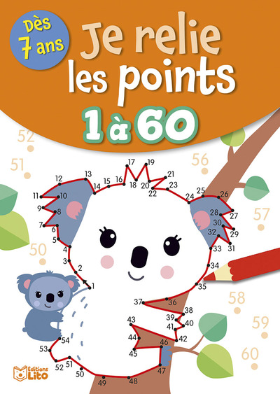 JE RELIE LES POINTS DE 1 A 60 KOALA DES 7 ANS