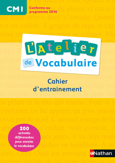 ATELIER DE VOCABULAIRE - CAHIER - CM1