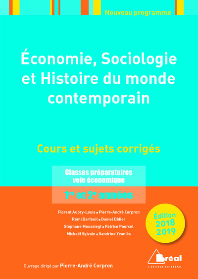 ECONOMIE SOCIOLOGIE HISTOIRE DU MONDE CONTEMPORAIN 2018-2019