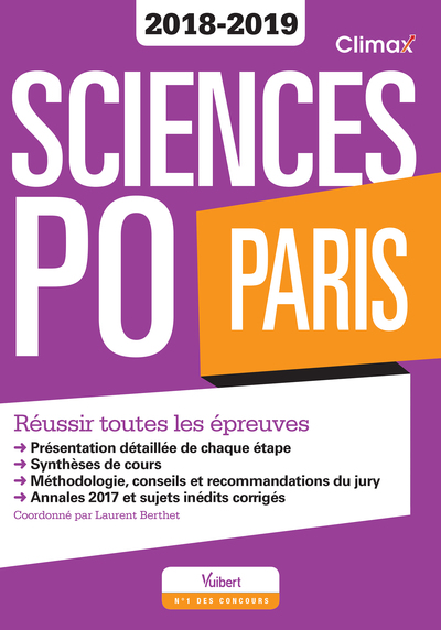 SCIENCES PO PARIS CONCOURS 2018 2019 3E ED. 2017