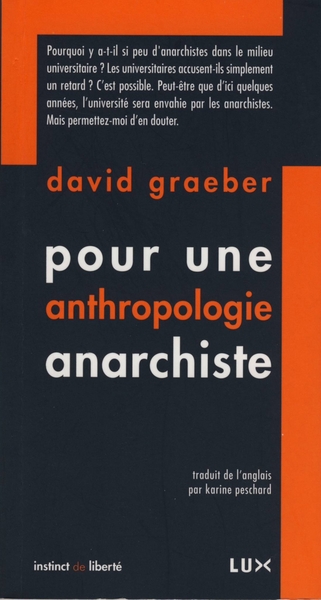 POUR UNE ANTHROPOLOGIE ANARCHISTE