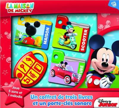 C´EST PARTI AVEC MICKEY ET SES AMIS - 3 LIVRES ET UN PORTE CLES SONORE