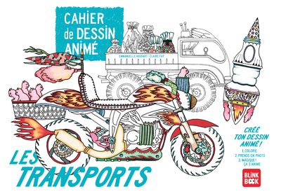 CAHIER DE DESSIN ANIME - LES TRANSPORTS