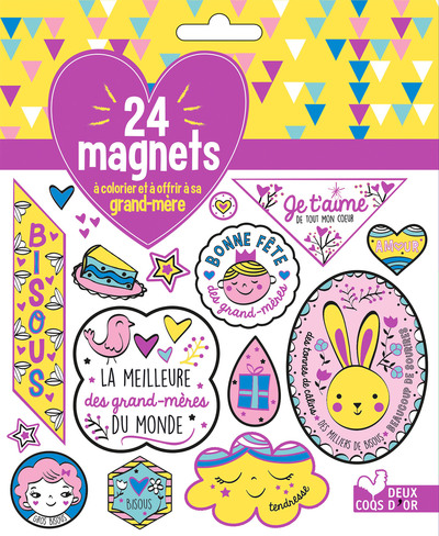 24 MAGNETS A COLORIER ET A OFFRIR A SA GRAND MERE