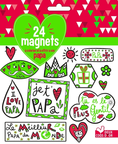 24 MAGNETS A COLORIER ET A OFFRIR A SON PAPA