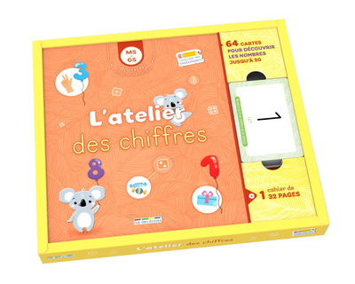 L´ATELIER DES CHIFFRES - MS-GS (COFFRET) - 64 CARTES ET 1 CAHIER D´EXERCICES REUTILISABLE POUR FAIRE