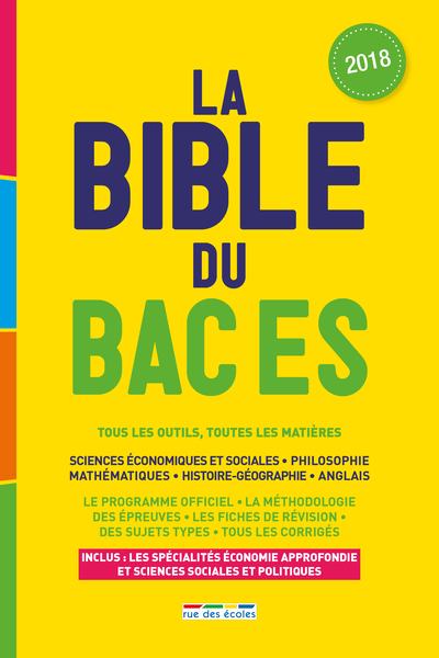 BIBLE DU BAC ES 2018 (LA)